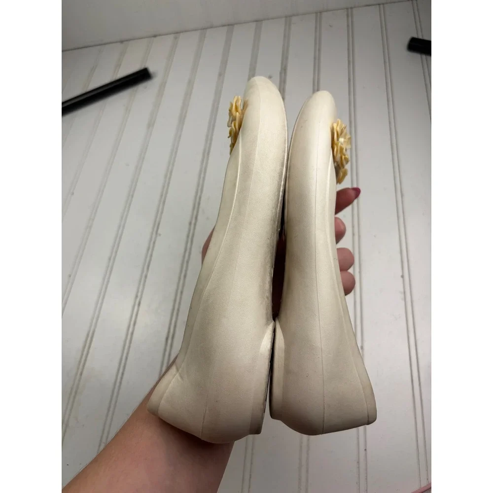 Crocs Lina Flower White Comfort Ballet Flats Women's Size 6